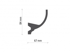 Корниз за скрито осветление KF715 – 84 × 67 мм